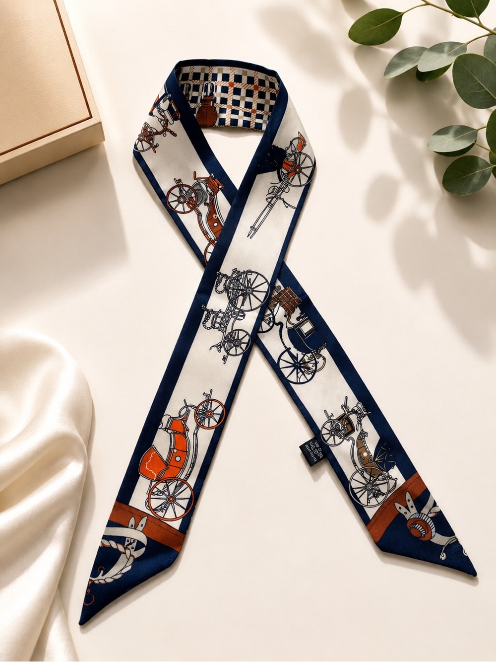 Carriage Print Twilly Scarf